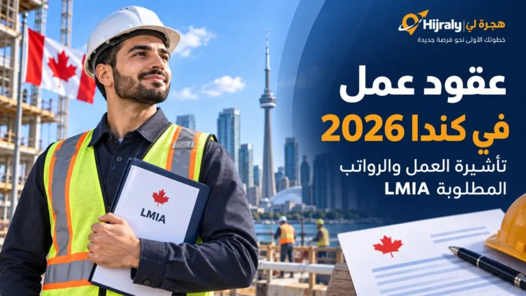 عقود عمل في كندا 2026: دليل LMIA وتصريح العمل والرواتب